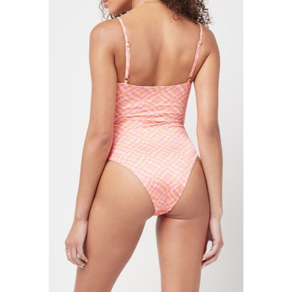 L*Space Printed Shimmer Roxanne One Piece in heat waves New Swimsuit - Picture 2 of 11